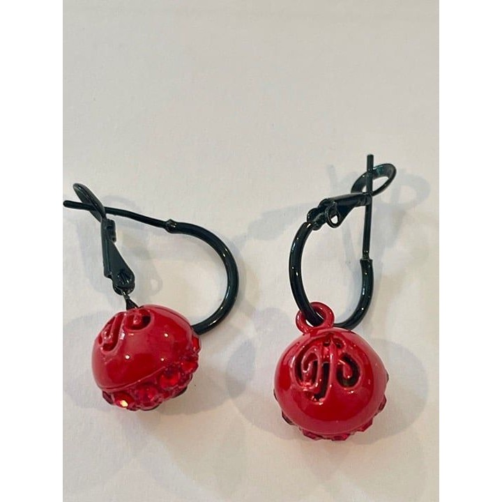 Red Jingke Bell Bling Earrings
